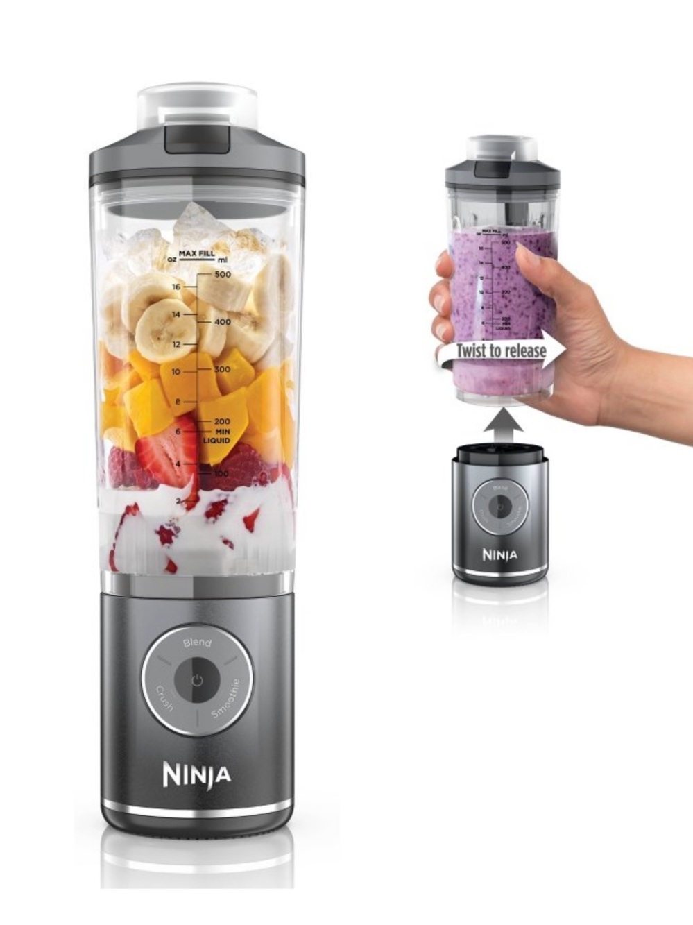 Ninja Blast 22oz Max Portable Blender •Cool Grey•